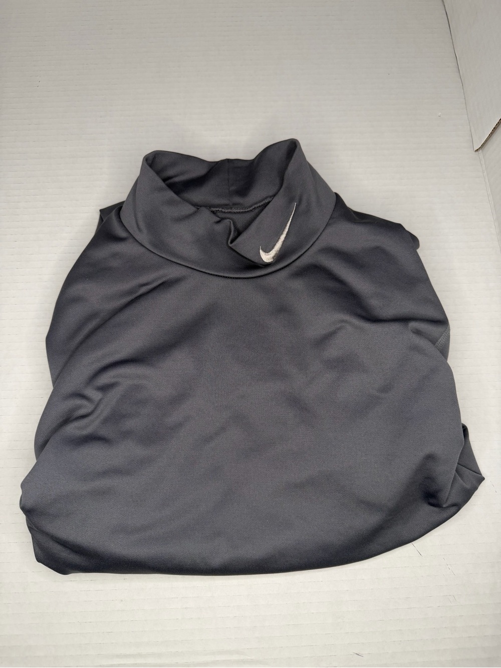 Nike Pro Combat Dri-FIT Mock Neck Long Sleeve Shirt Gray Mens Medium Fitted